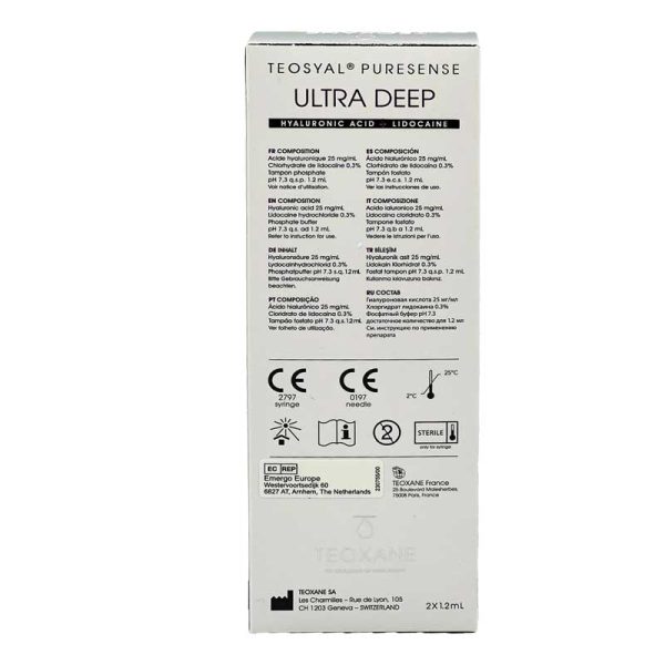 TEOSYAL® PURESENSE ULTIMATE 2x1mL. 22mg/ml, 3mg/ml 2-1ml prefilled syringes - Image 4