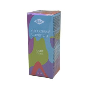 Caja de Viscoderm Cover Up tono Light (20ml) de IBSA Derma disponible para compra online. Maquillaje fluido estéril post-tratamiento médico-estético para clínicas en España.